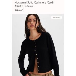 Free People Solid Cashmere Cardi - Black